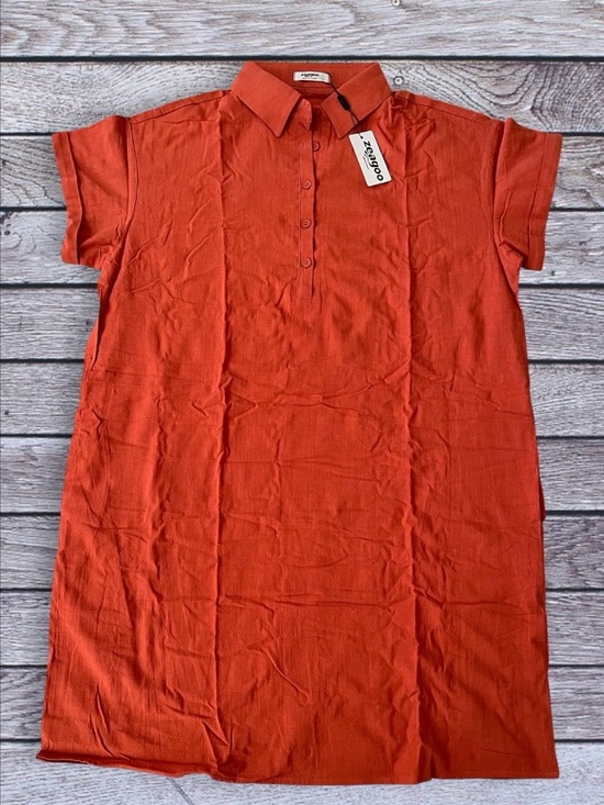 Zeagoo Dresses & Skirts - NWT Women’s rust colored button down dress Large